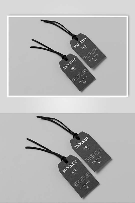 灰黑色简约黑绳吊牌样机