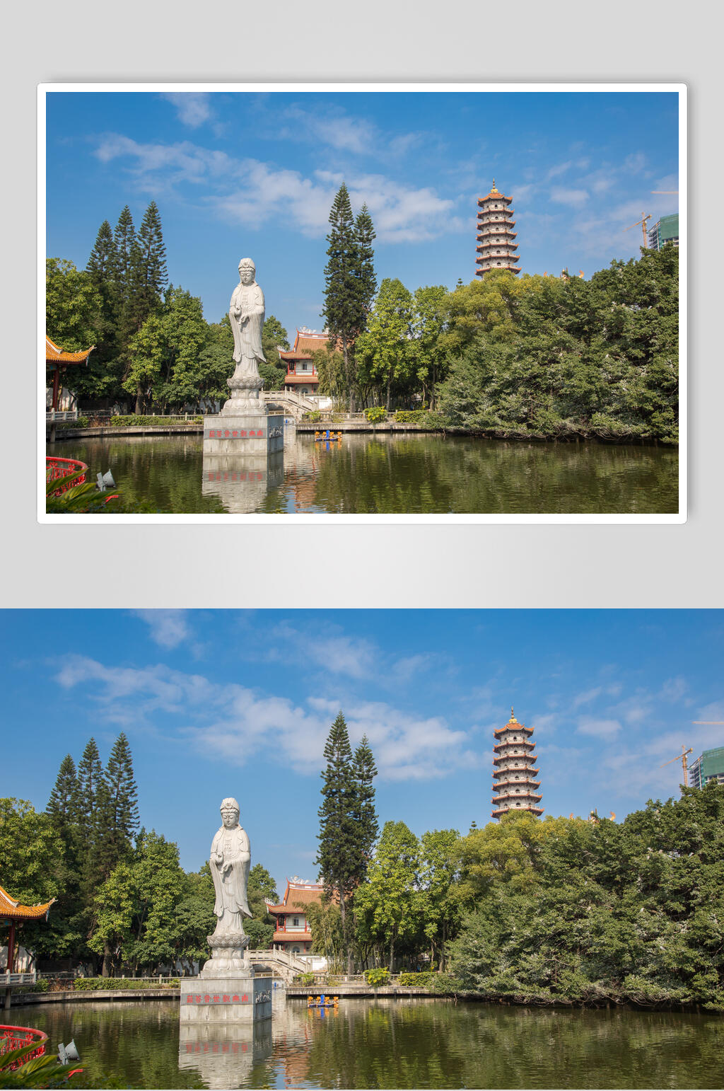 福州西禅寺中心湖高清图片素材