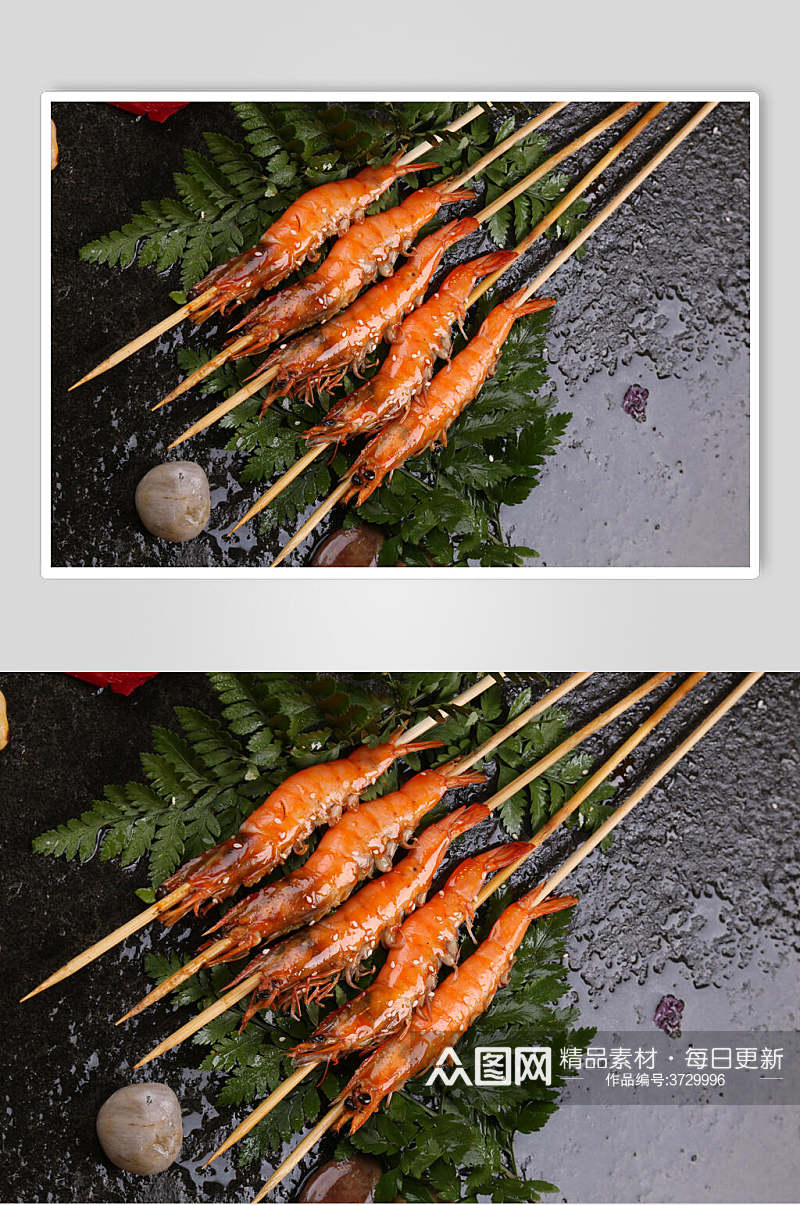 基围虾烧烤美食图片素材