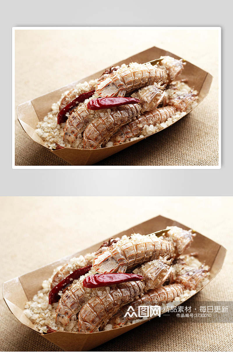 海盐烤虾蛄烧烤美食图片素材