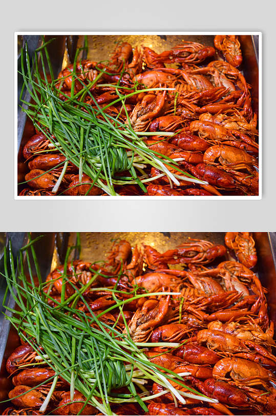 韭菜小龙虾美食食品摄影图片