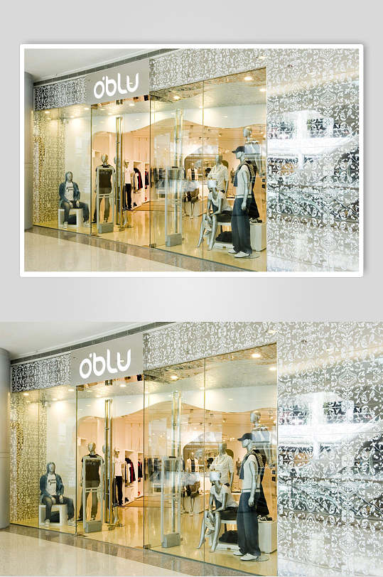 英文门头高端服装店装修设计图片