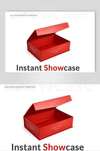 英文字母红色盒子包装展示样机