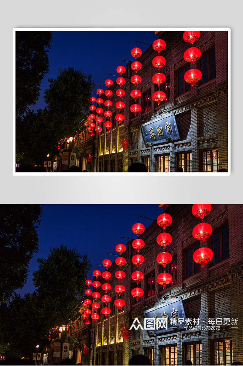 福州三坊七巷红灯笼高清图片素材