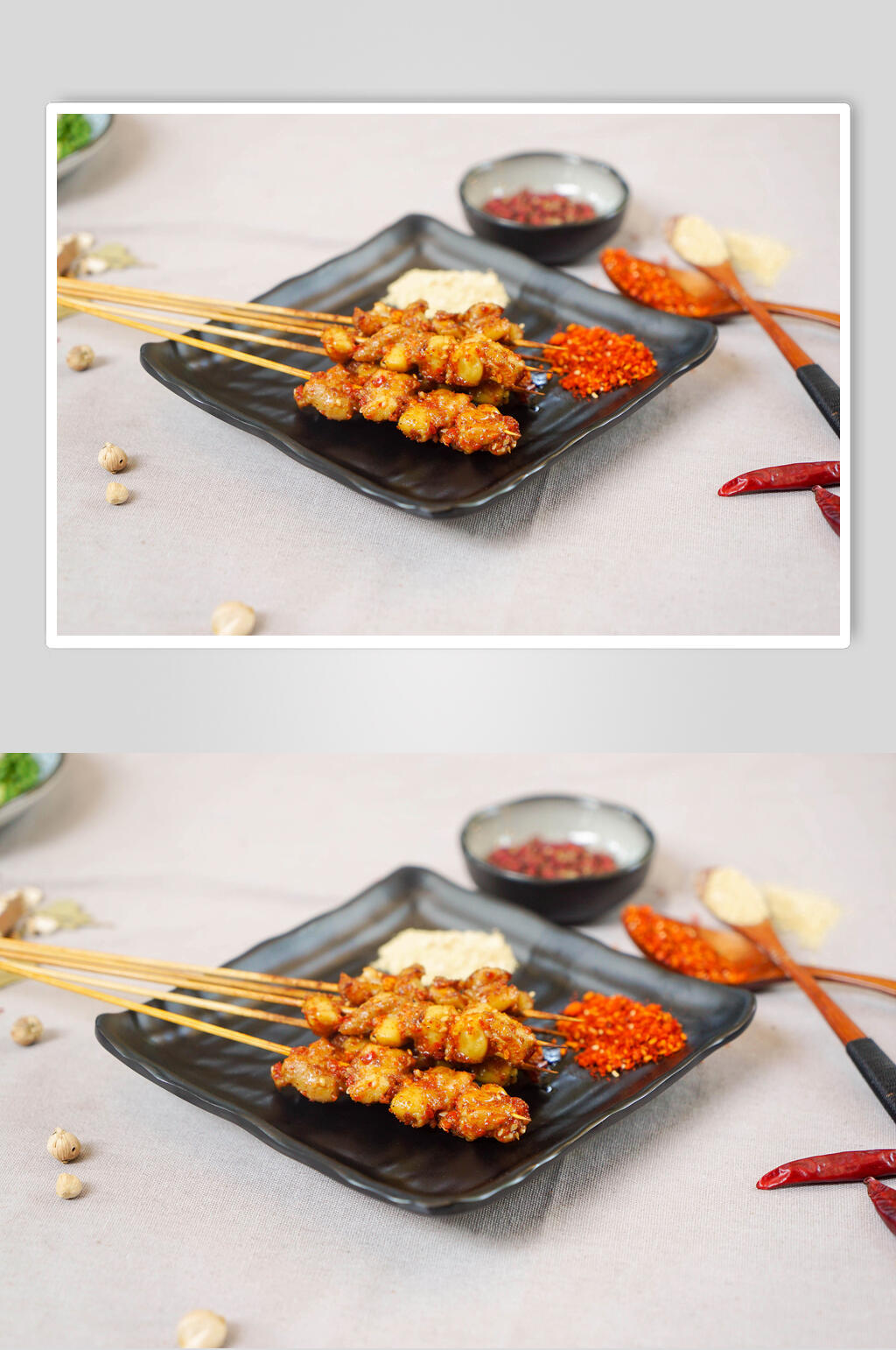 香辣烤肉串烧烤美食图片素材