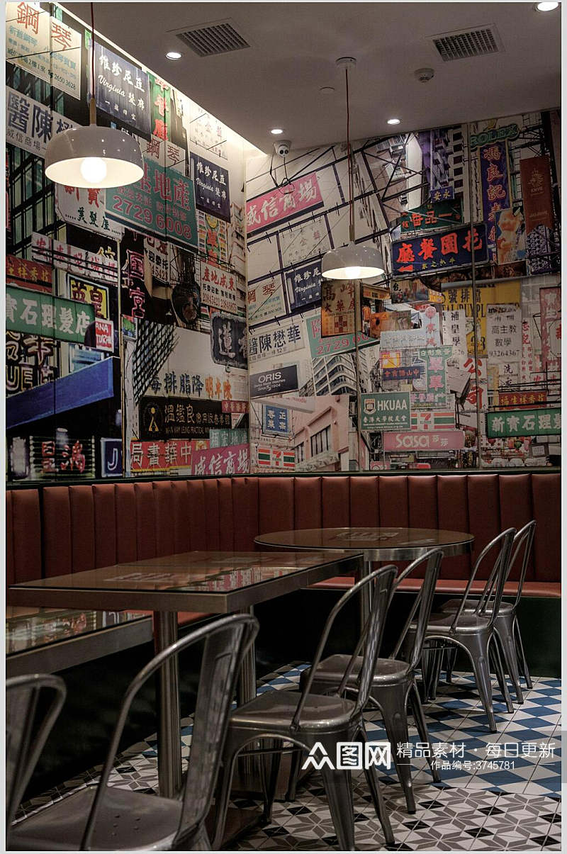 欧美风主题餐厅装修效果图片素材