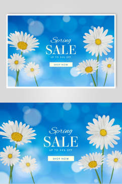 唯美创意花朵春季促销卡片