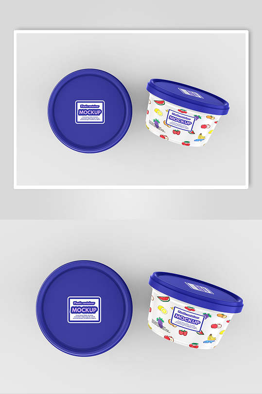 英文圆形紫冰淇淋包装贴图样机