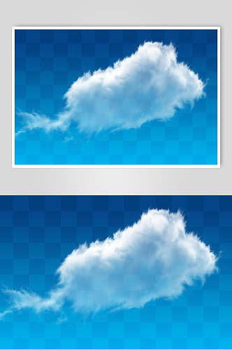 蓝色椭圆形白云天空素材