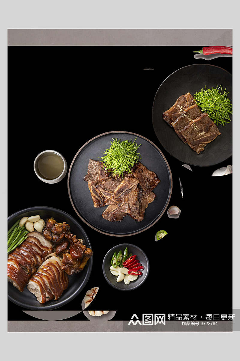 烤肉韩式美食海报素材