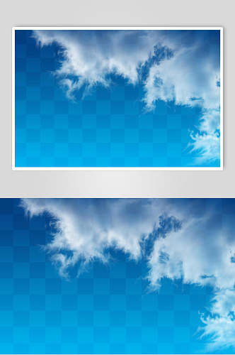 个性创意简约清新蓝色白云天空素材