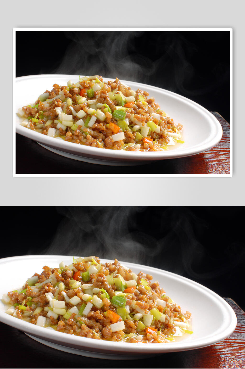 韭黄渣渣肉家常菜品图片素材