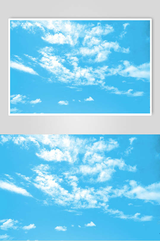 唯美简约创意高端蓝色白云天空素材
