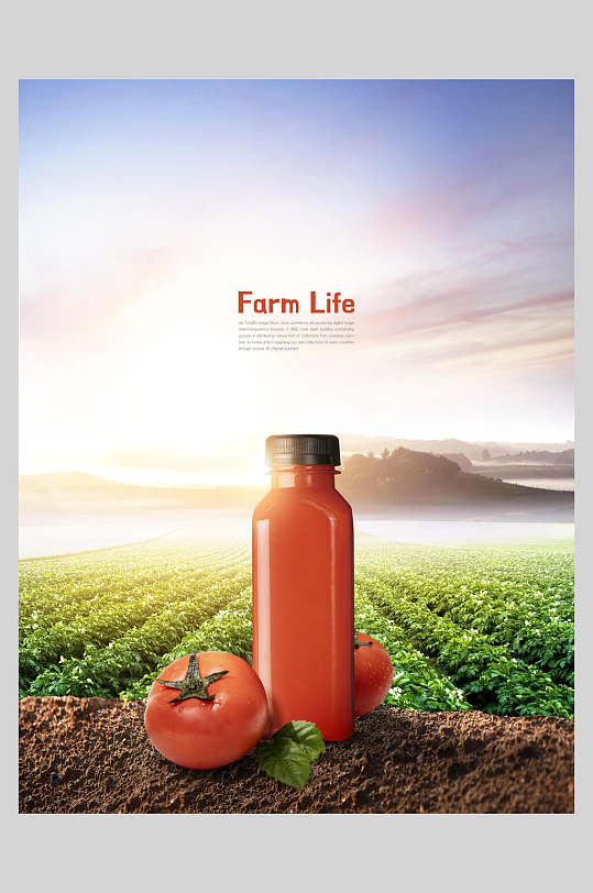 番茄果汁健康海报