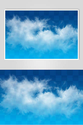 蓝色长方形白云天空素材