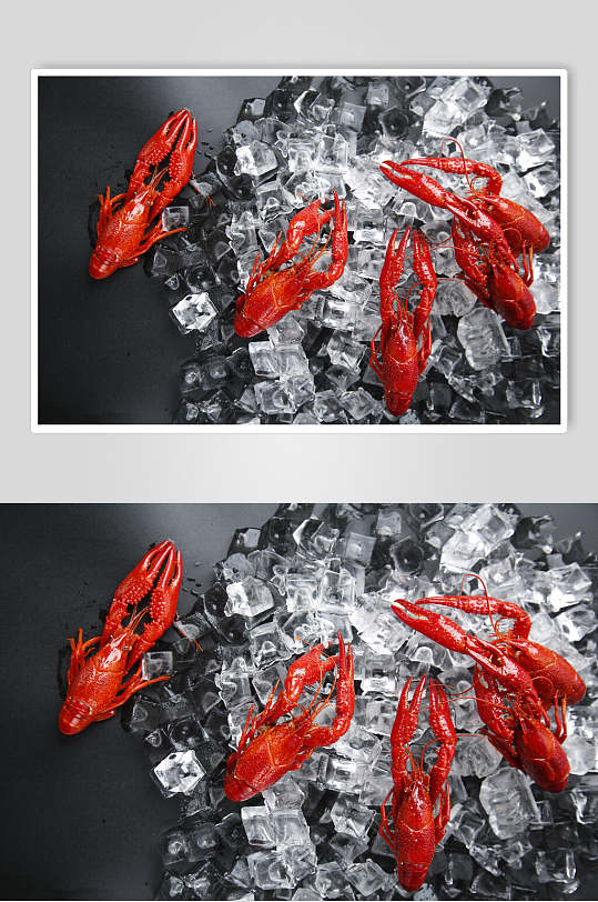 冰镇新鲜小龙虾美食实拍摄影图片