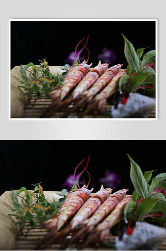 基围虾烧烤美食图片