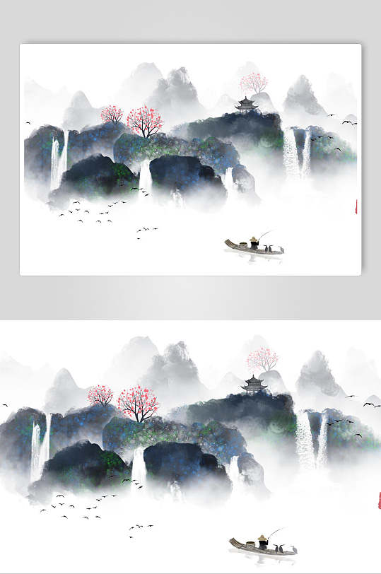 彩绘山水图片-彩绘山水素材下载-众图网