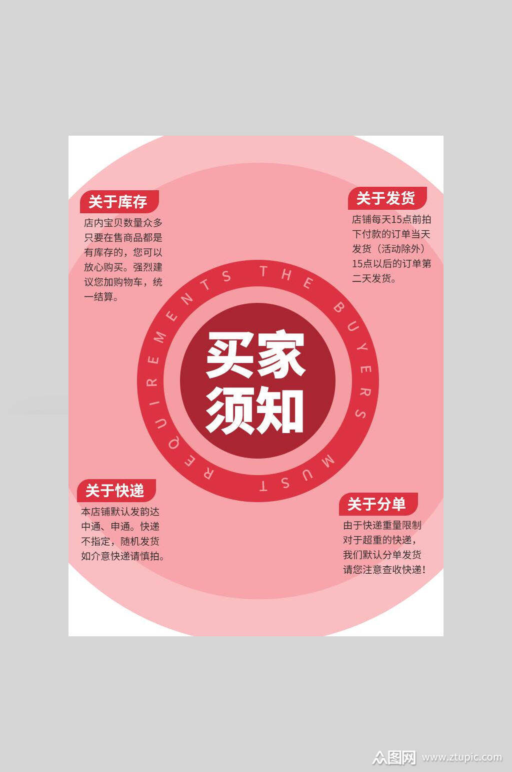 圆形买家须知模板下载-编号3765852-众图网