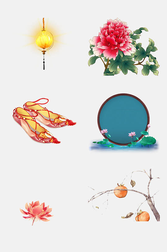 简约鞋子古风饰物免抠素材