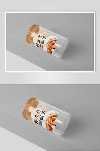 野生松子透明灰透明塑料瓶样机