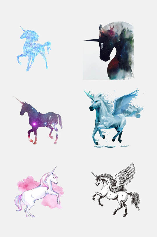 独角兽梦幻插画立即下载立即下载创意水彩卡通梦幻独角兽免抠素材立即