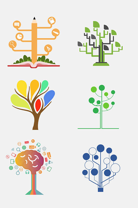 创意树状数据图表免抠素材