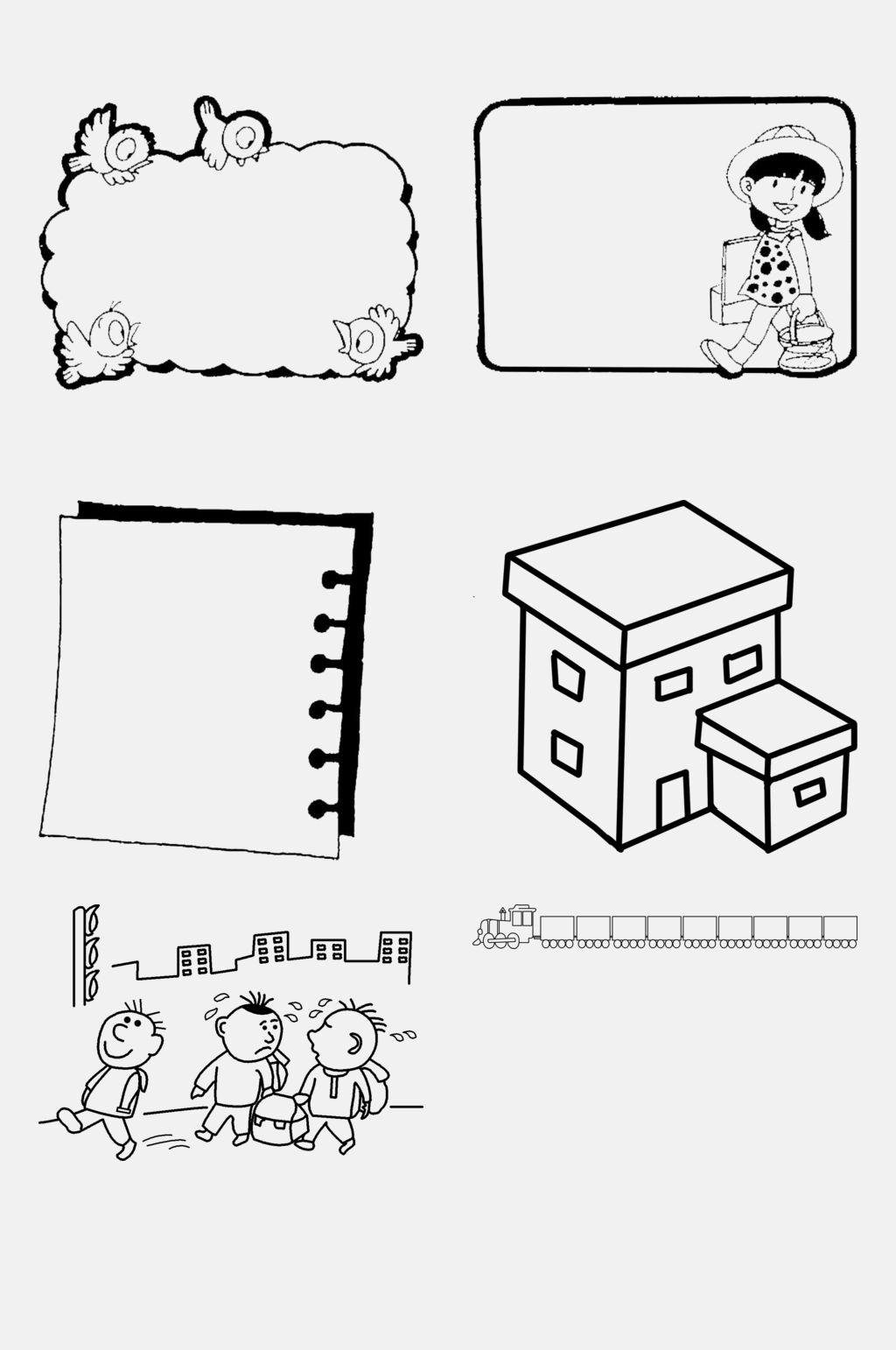 简约大气黑白线稿卡通绘画免抠素材素材