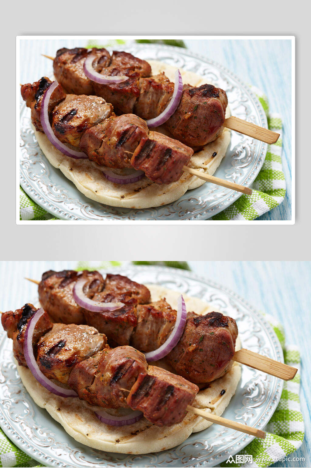洋葱烤肉串烧烤美食高清图片素材