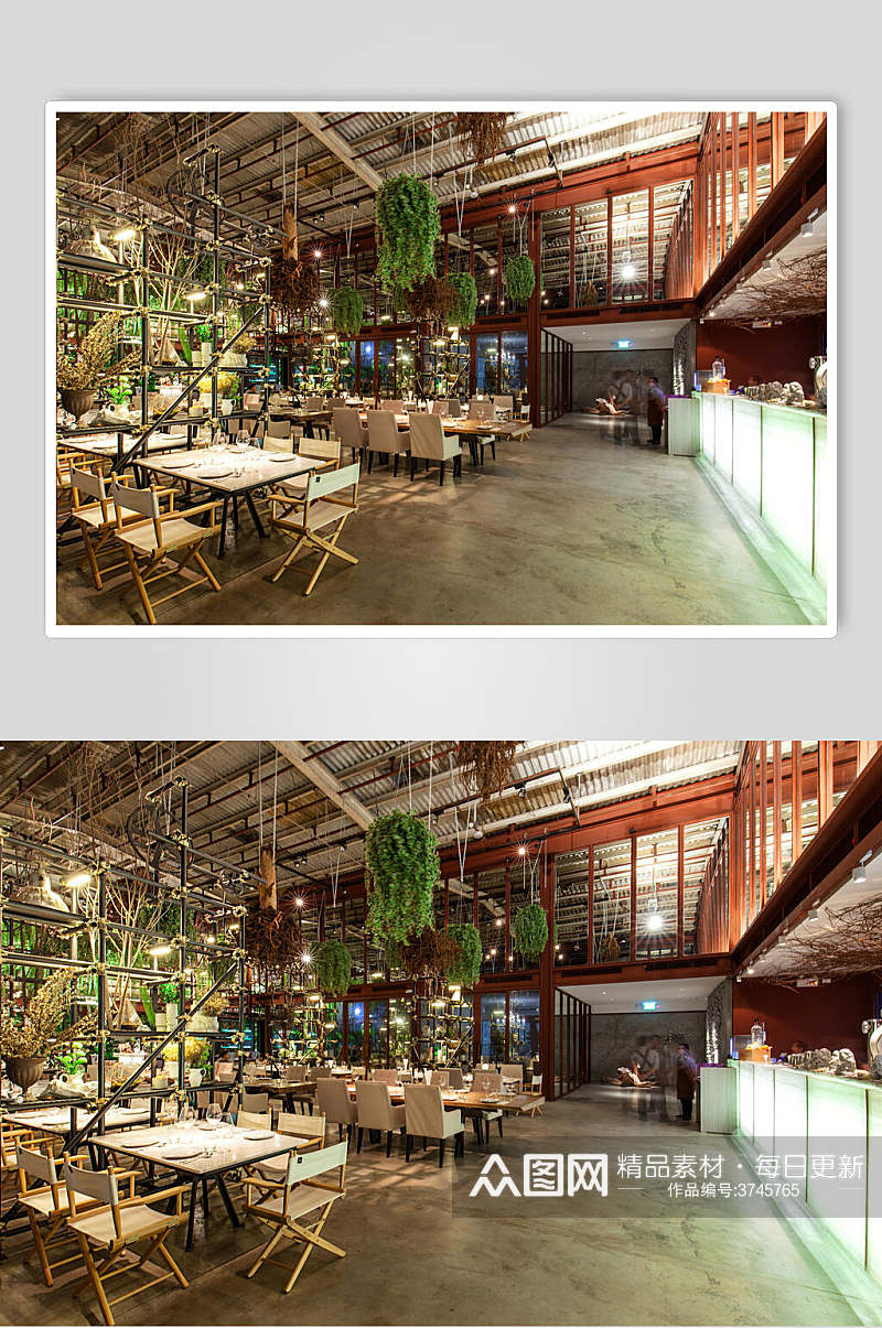 森林主题餐厅装修效果图片素材