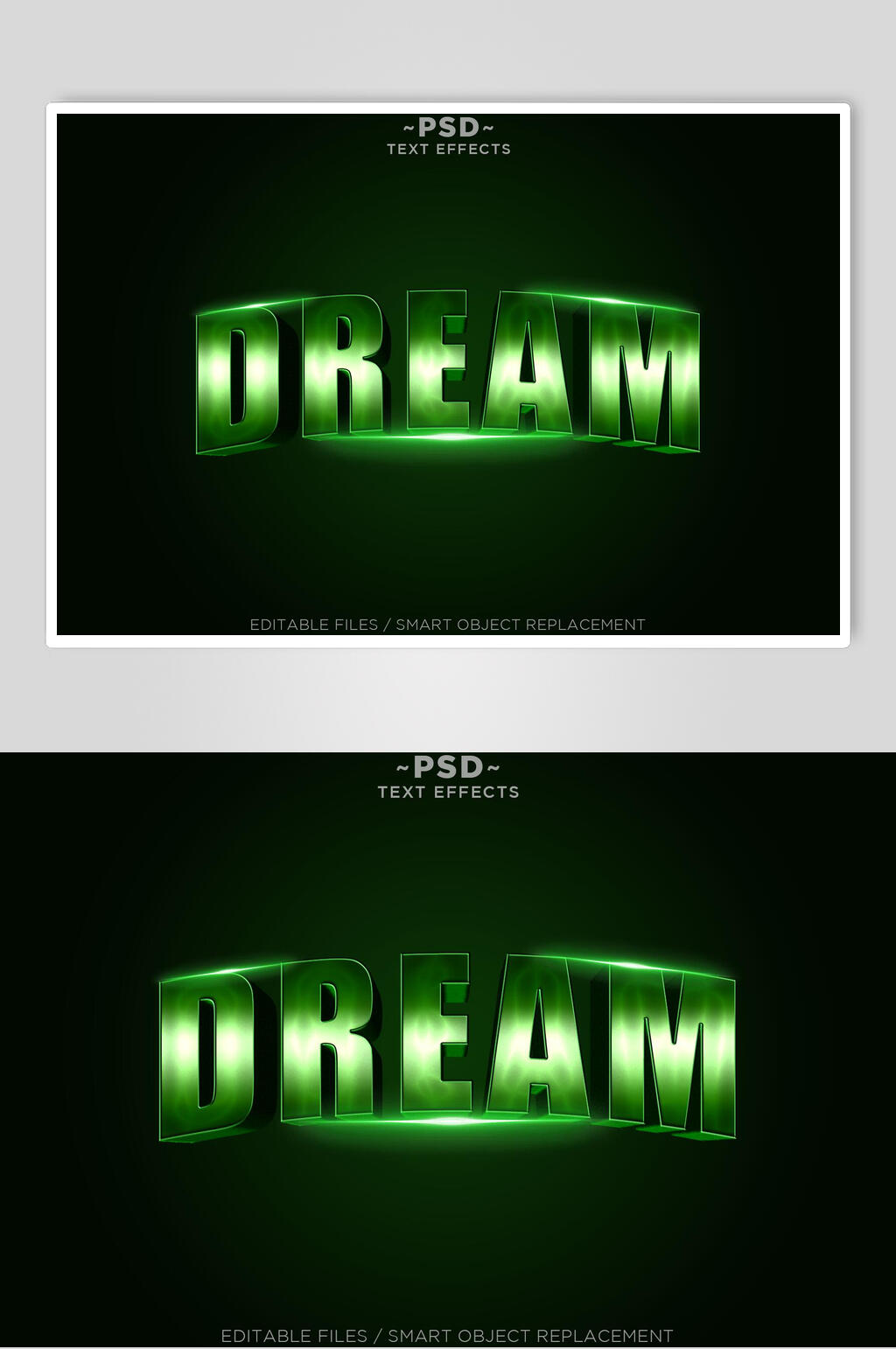 清新发光简约黑绿立体艺术字素材素材