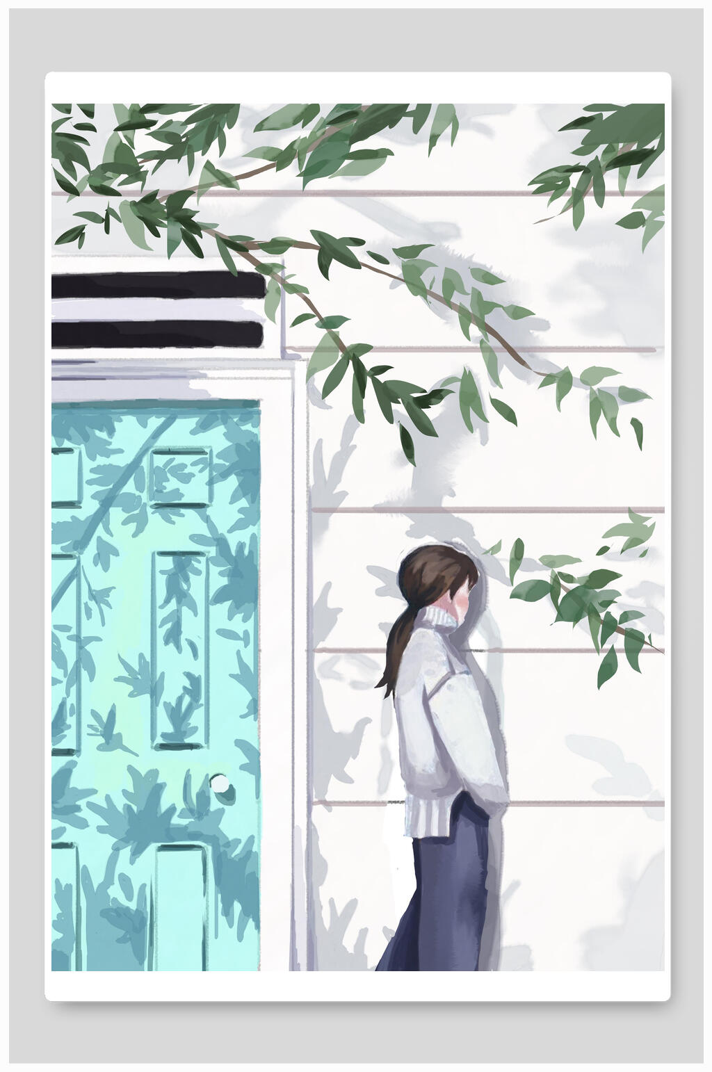小清新文艺民国唯美插画素材