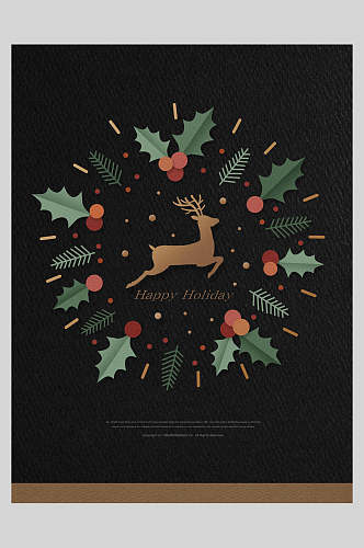 金鹿圣诞节海报