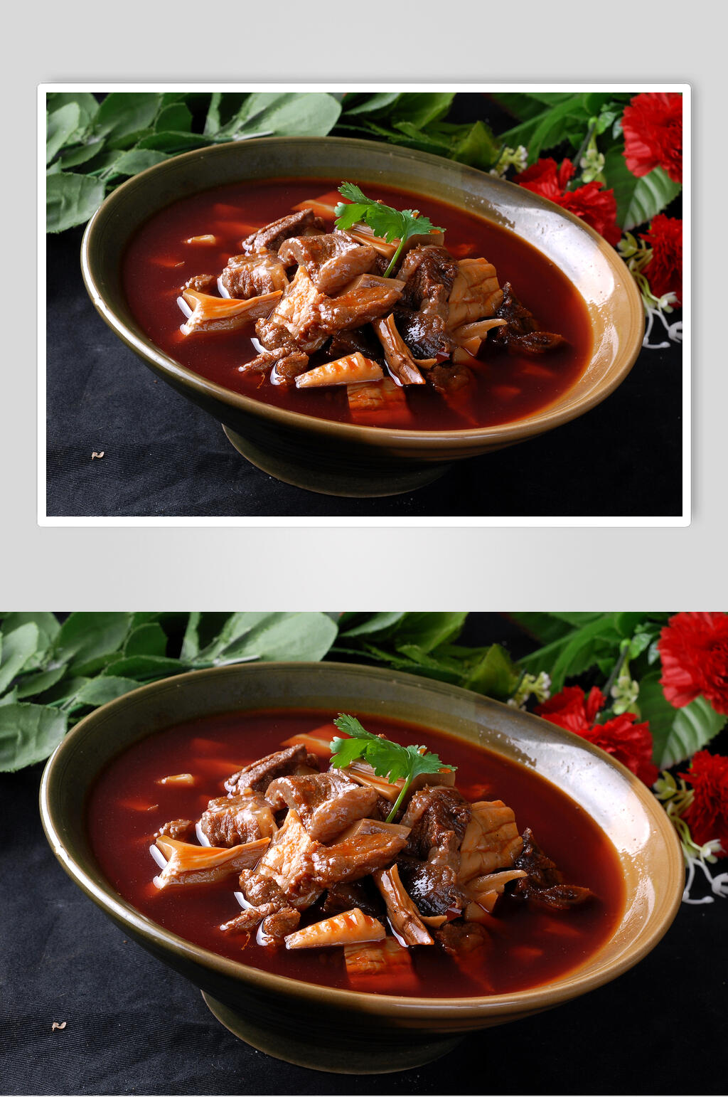 筒笋烧牛肉家常菜品图片素材