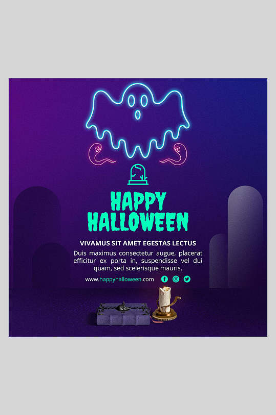 英文蝙蝠万圣节海报