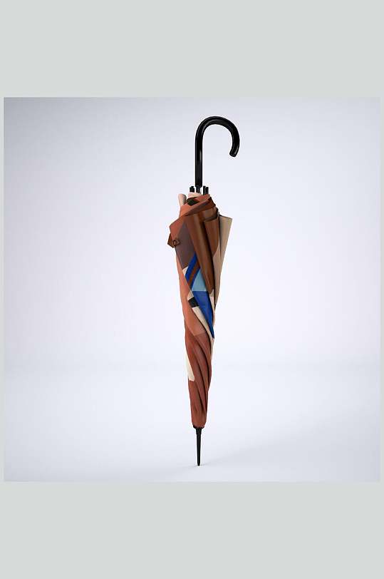 收起的文艺图案雨伞样机