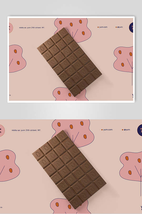 粉色巧克力概念海报