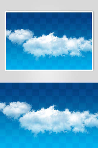 个性创意可爱清新蓝色白云天空素材