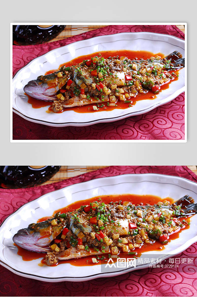 干烧鲈鱼家常菜品图片素材