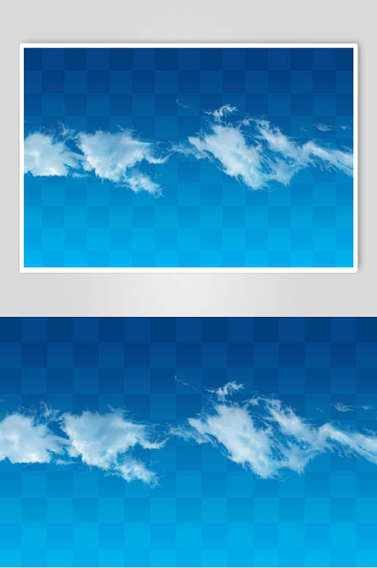 简约唯美创意优雅蓝色白云天空素材