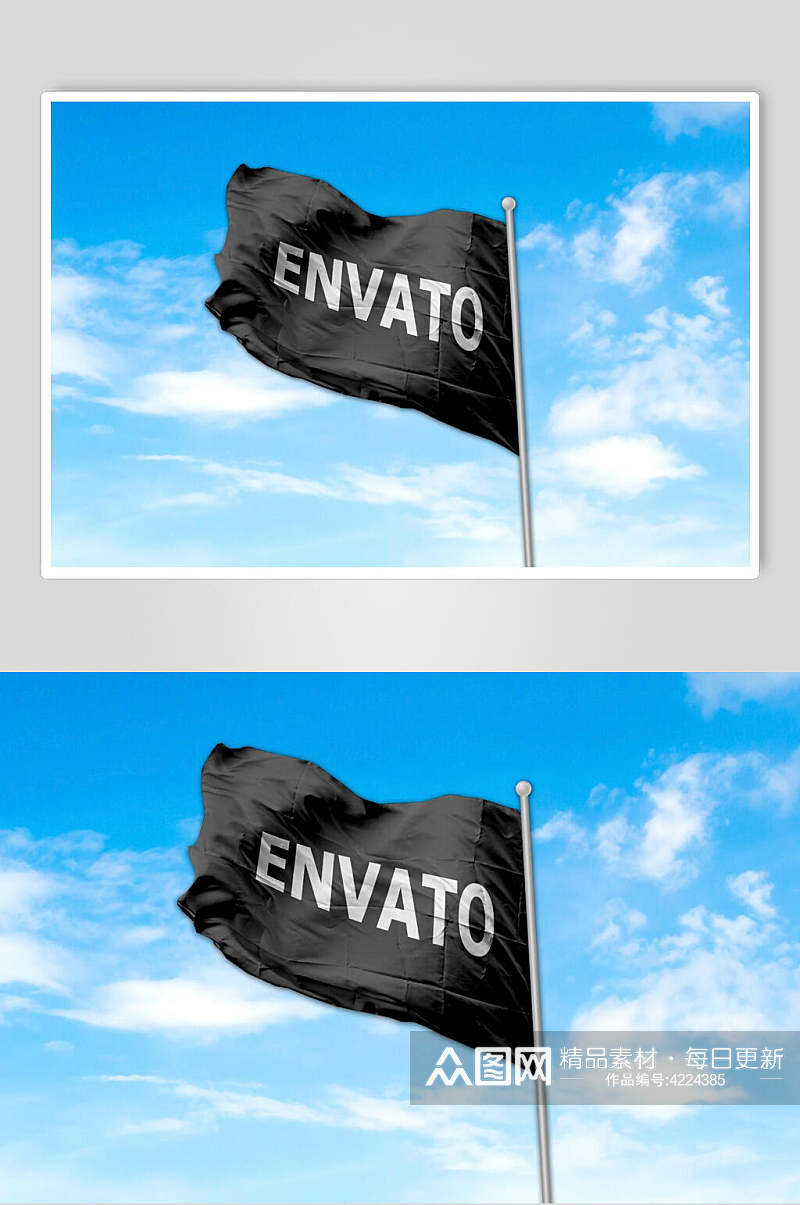 黑色道路旗帜贴图样机素材