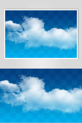 个性创意可爱素雅蓝色白云天空素材