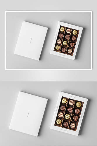 巧克力条纹包装纸棕色盒子样机