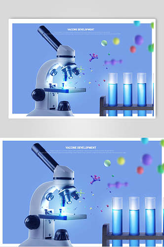 显微镜下的化学分子医疗化学分子海报