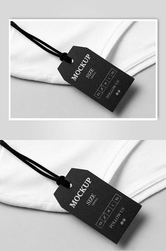黑色炫酷时尚服饰吊牌样机