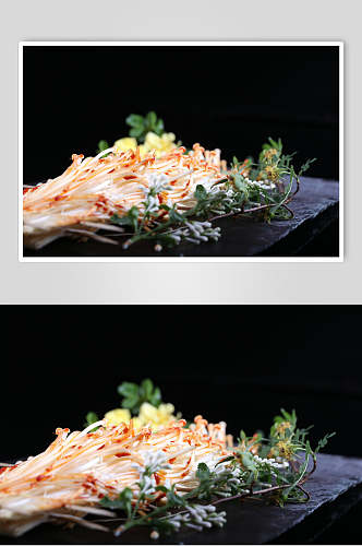 美味金针菇烧烤美食图片