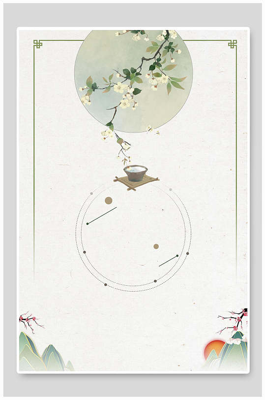 桂花传统工笔画背景