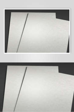 长方形纸张灰白色背景墙折页样机