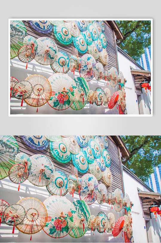 福州三坊七巷油纸伞高清图片
