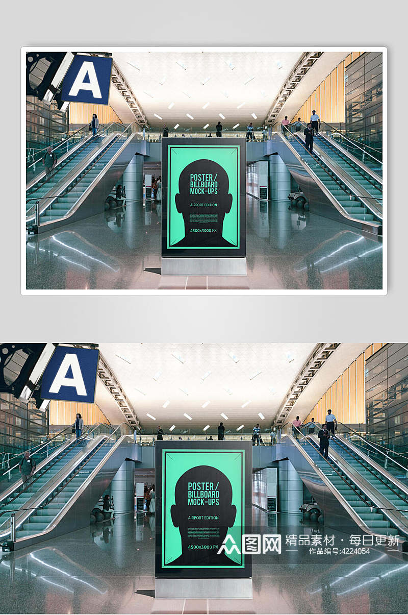 英文字母灯地铁站广告屏幕样机素材